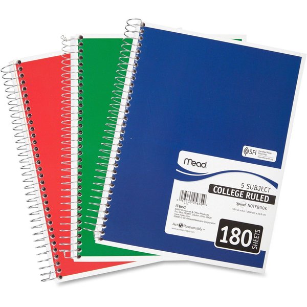 Mead Spiral Notebook, Wire Bound, College Rule 05682