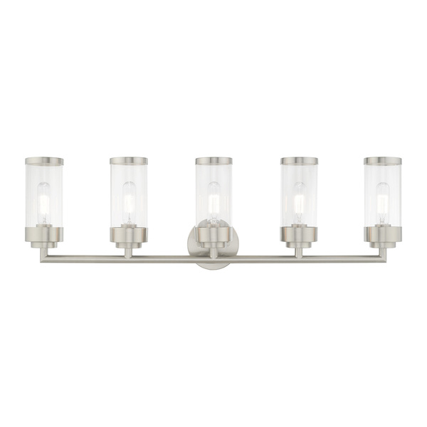 Livex Lighting Hillcrest 5 Light Brushed Nickel Bath Va 10365-91