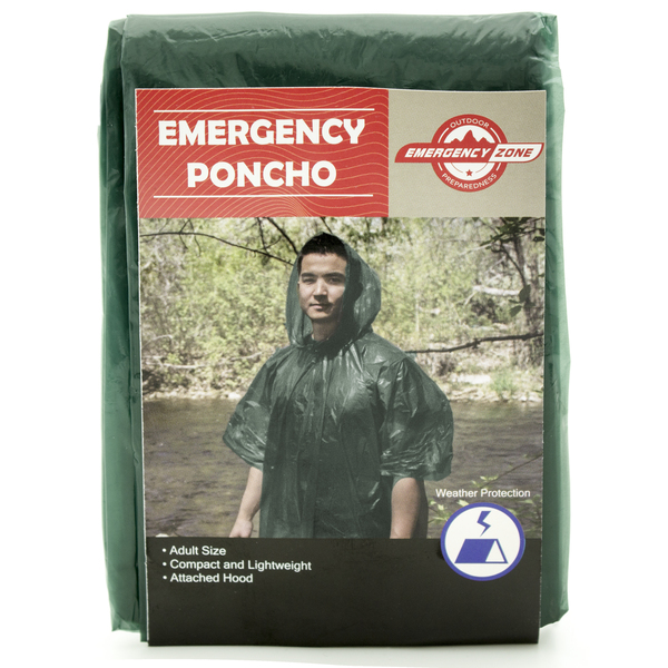 Emergency Zone Emergency Poncho, Green 103G