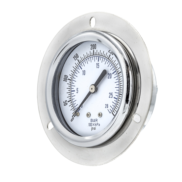 Pic Gauges Air Gauge, 2.5", 0/400psi, 1/4"NPT, F Flange 104D-254I