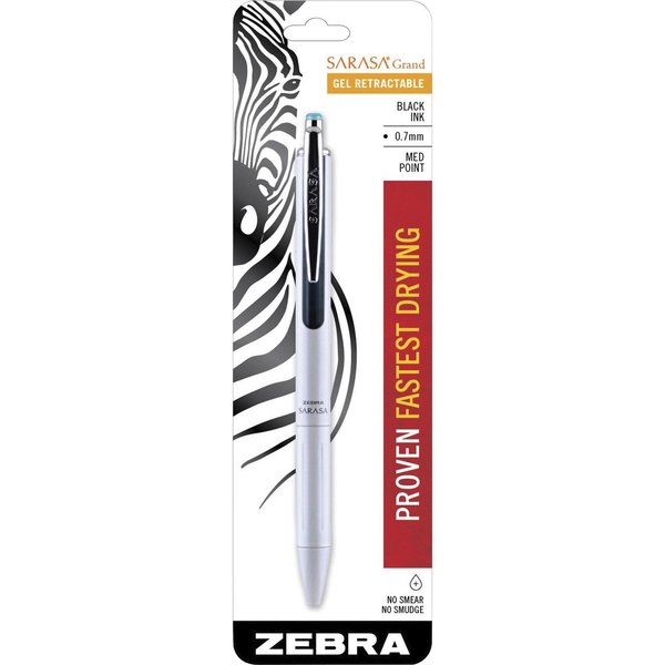 Zebra Pen Sarasa Grand White Barrel, Black Ink 0.7mm 1pk 45101