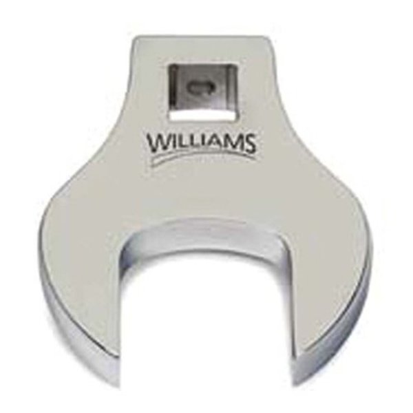 Williams 3/8" Drive, SAE 1-1/8" Crowfoot Socket Wrench, Open End Head, High Polished Chrome Finish 10712