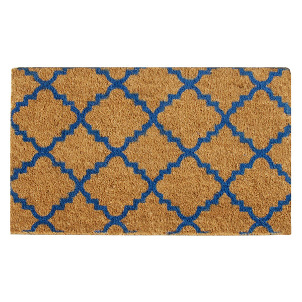 Rubber-Cal "Casablanca" Blue - Outdoor Coco Mats - 18" x 30" 10-102-029P