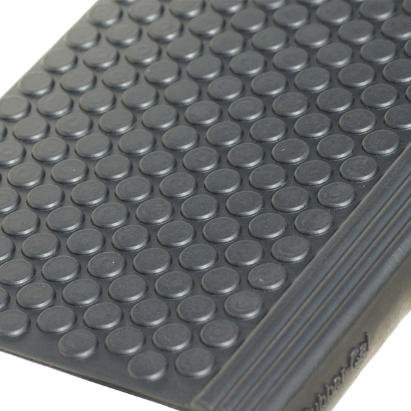 Rubber-Cal Coin-Grip Commercial Rubber Step Mat - 2 Sizes Black 10x36