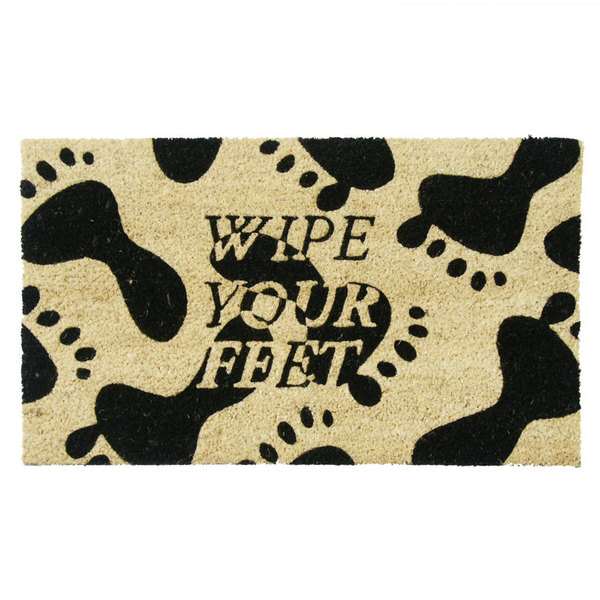 Rubber-Cal "Wipe Your Feet, Please" Coir Mat, 18 x 30-Inch 10-106-006