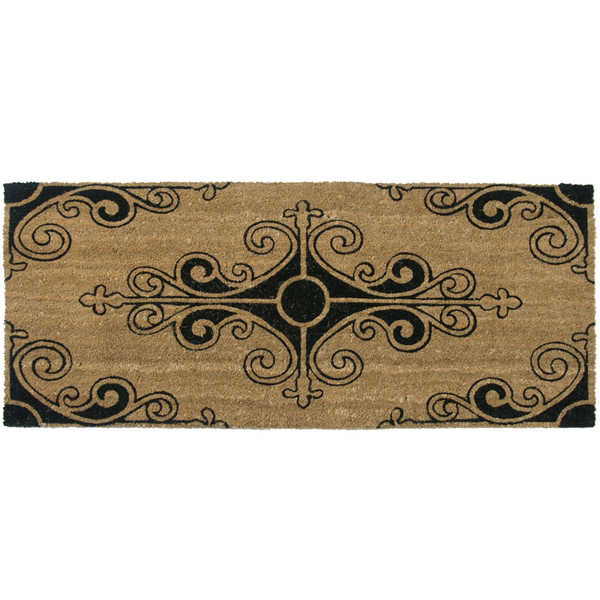 Rubber-Cal "Traditional Fleur de Lis French Mat" Large Front Door Mat, 24 by 57-Inch 10-106-012P