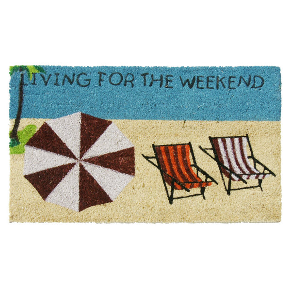 Rubber-Cal "Living for the Weekend" Beach Doormat, 18 by 30-Inch 10-106-029