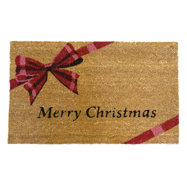 Rubber-Cal "A Gift! Merry Christmas Doormat" Decorative Floor Mat, 18 x 30-Inch 10-106-052