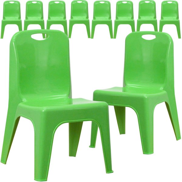 Flash Furniture Green Plastic Stack Chair 10-YU-YCX-011-GREEN-GG