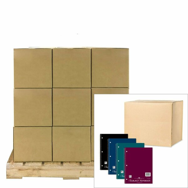 Roaring Spring Pallet of Wirebound Notebooks, 11"x8.5", 80 sht, 1 Subject, College Ruled W/Margin, Assorted covers 11281PL