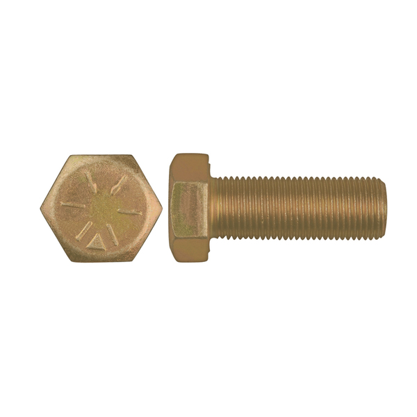 Disco Grade 8, 5/8"-18 Hex Head Cap Screw, Zinc Yellow Steel, 1-3/4 in L 11727PK