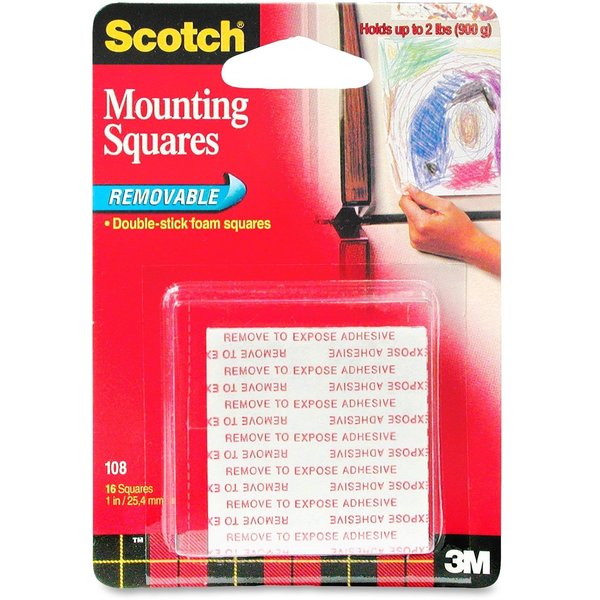 Scotch Tabs, Mounting, Sq, Rmvble, PK16 108