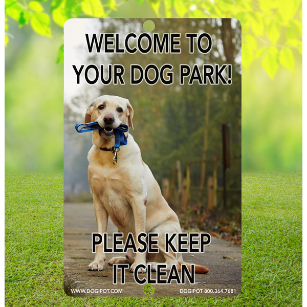 Dogipot Reflective Dog Park Pet Sign, 11.5" x 18", 1204-YLR 1204-YLR