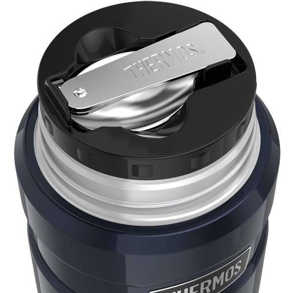 Thermos 16-Ounce FUNtainer Vacuum-Insulated Stainless Steel Food Jar with  Folding Spoon, Denim Blue (F31101DB6)