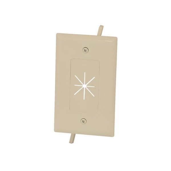 Monoprice Cable Plate with Flexible Opening, Number of Gangs: 1 ABS Plastic, Ivory 12586