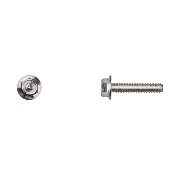 Disco Class 10.9, M5-0.80 Flange Bolt, Bright Zinc Plated 25 mm L 12638PK