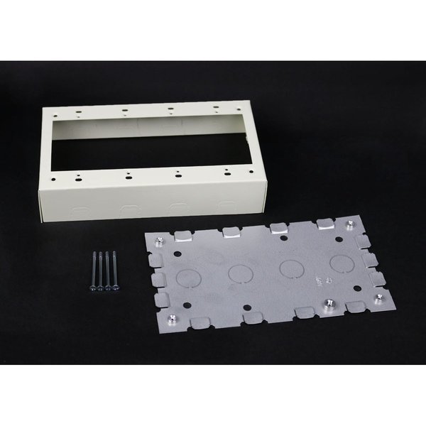 Wiremold Electrical Box, Alarm Box, 4 Gang, Steel, Rectangular V5748-4