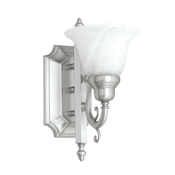 Livex Lighting French Regency 1 Light Brushed Nickel Bath Vanity 1281-91