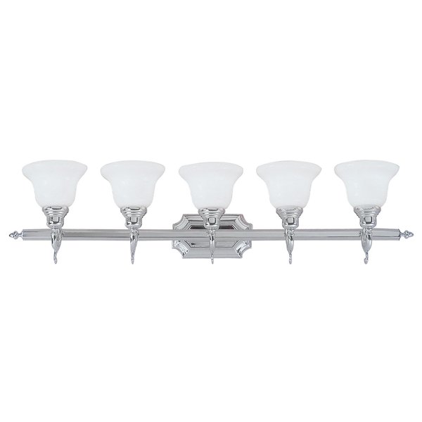 Livex Lighting French Regency 5 Light Polished Chrome Bath Vanity 1285-05