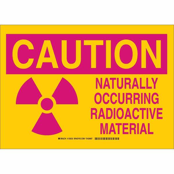 Brady Caution Sign, 7 in H, 10 in W, Polyester, Rectangle, 129230 129230