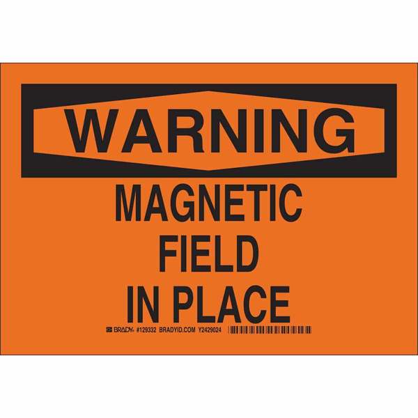 Brady Warning Sign, 7 in H, 10 in W, Aluminum, Rectangle, 129330 129330