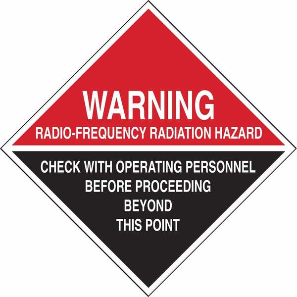 Brady Warning Sign, 18 in Height, 18 in Width, Plastic, Diamond, English 129343