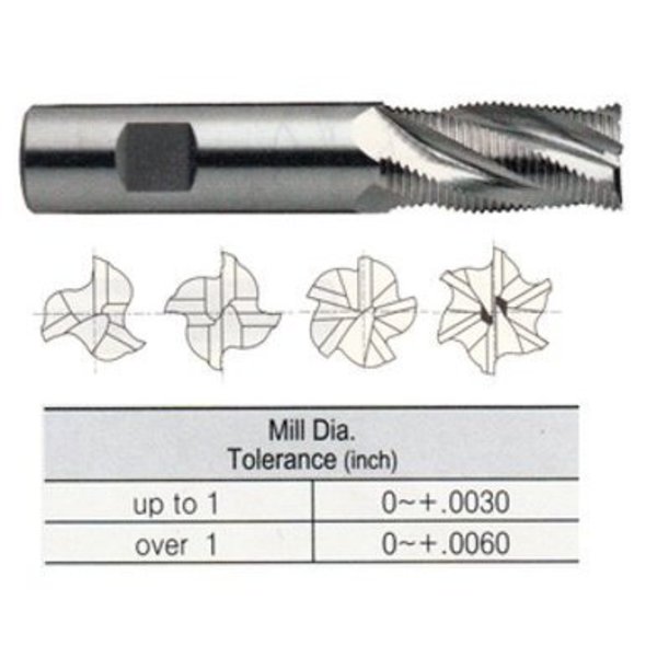 Yg-1 Tool Co Helix TiAlN Sq End Mill, 1/2x1 5/8x3-5/8 E9990908TF