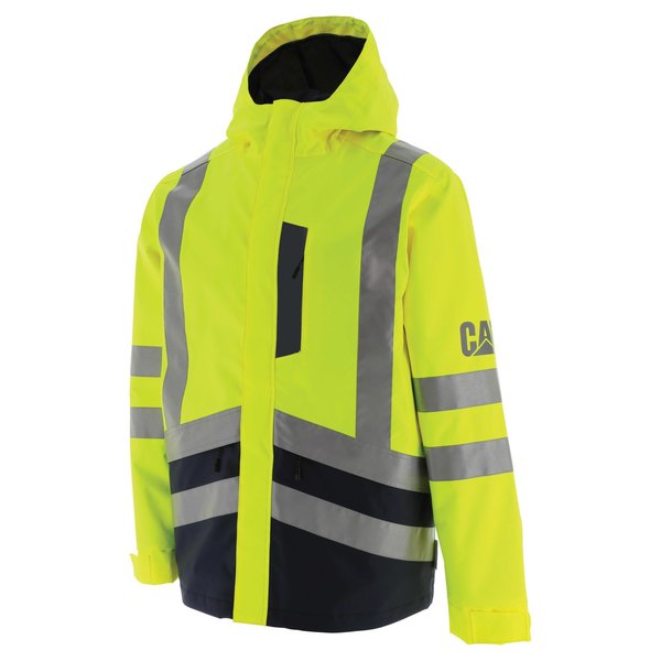 Cat Workwear Hi-Vis Rain Jacket ANSI, XL, Hi-Vis Yell 1310166-12130