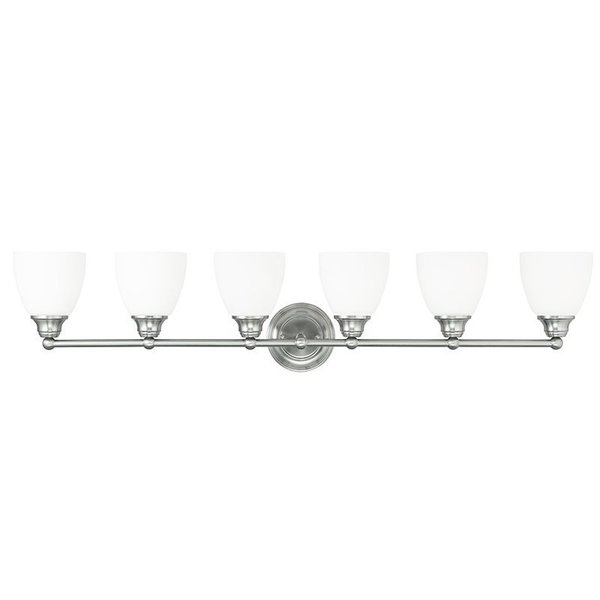 Livex Lighting Somerville 6 Light Brushed Nickel Bath Vanity 13666-91