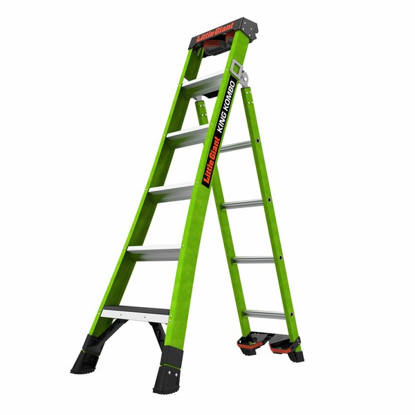 Little Giant Ladders FIBERGLASS COMBINATION LADDER, 3-in-1 All-Access Combination Ladder Configuration, 13 ft 13906-071