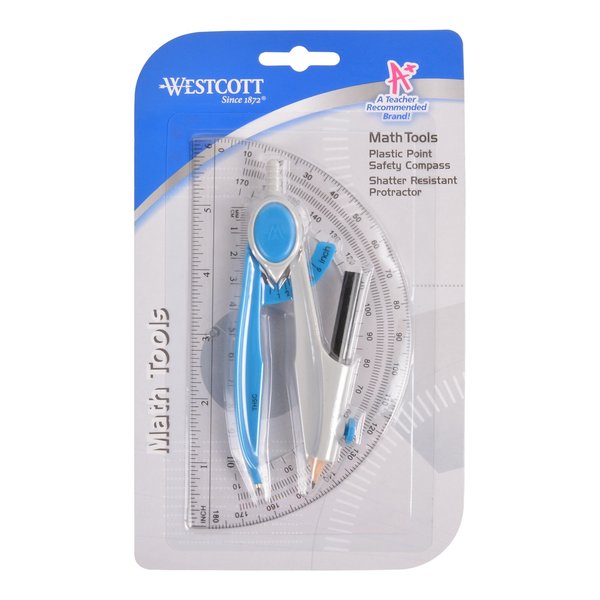 Westcott Math Sets, 2 pc. Compass & Protractor Set 14558