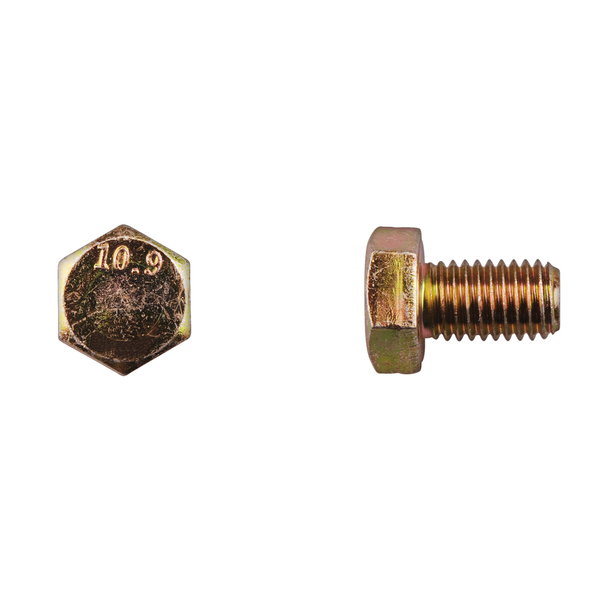 Disco Class 10.9, M12-1.75 Hex Head Cap Screw, Zinc Yellow Steel, 20 mm L 14563PK