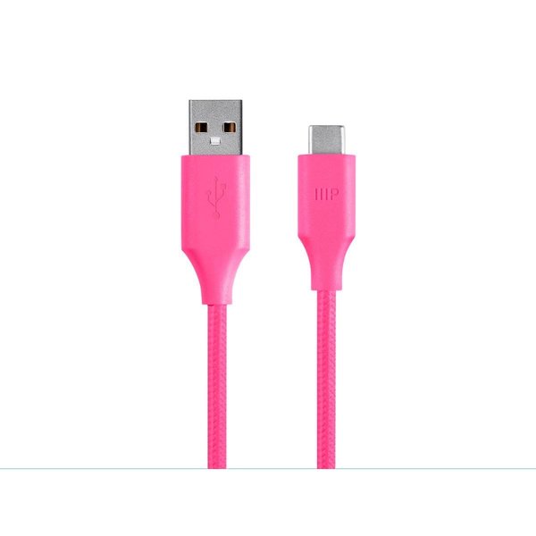 Monoprice Usb C 2.0 To Usb A, 3 ft.Pink 14939