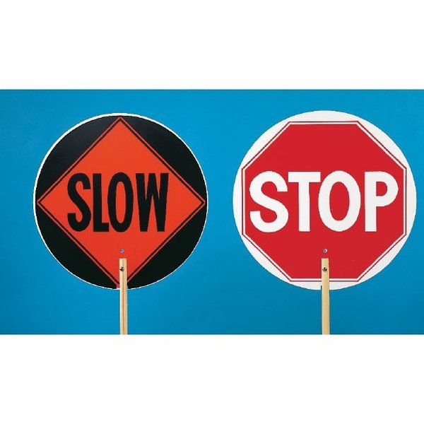 Mutual Industries Traffic Control Stop/Slow Paddle, 18 inch 18 Inch H 14983-10