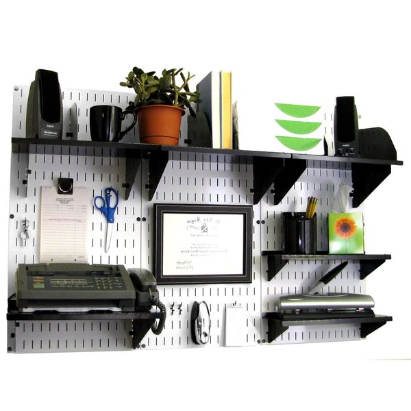 Wall Control Office Wall Organizer System Unit, White/Black 15-IOFC-300-WB