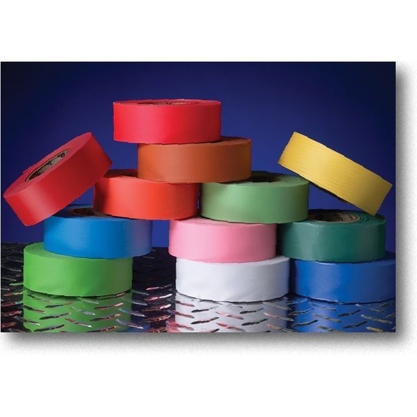 Mutual Industries Glow Pink And Black Stripe Flagging Tape 12Rls 16002-17591-1875
