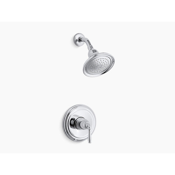 Kohler Devonshire(R) Rite-Temp(R) Shower Valve Trim With Lever Handle And 2.5 Gpm Showerhead TS396-4-CP