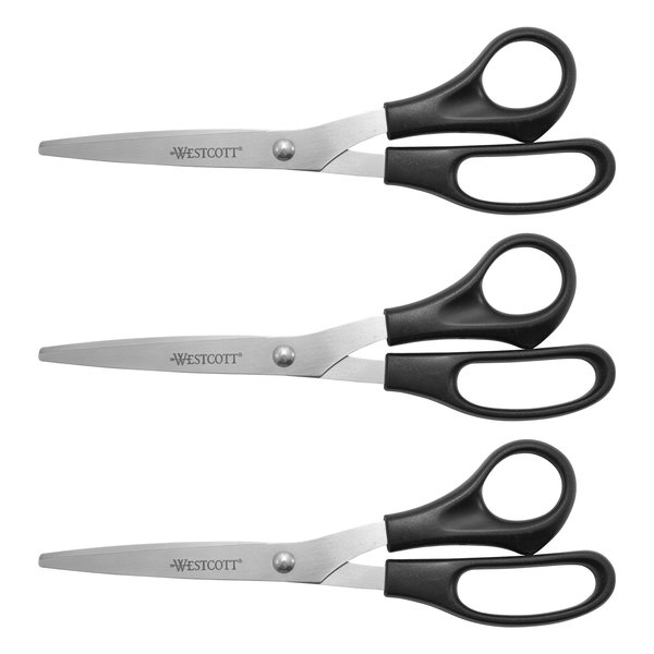 Westcott Scissors, 8" Straight Scissor All Purpose (13135-3PK) 16907