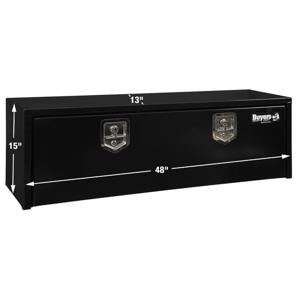 Buyers Products 15x13x48 Inch Black Steel Underbody Truck Box with T-Handle 1703328