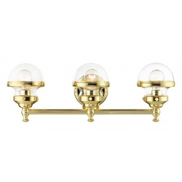 Livex Lighting Polished Brass Vanity Sconce, 3 Light 17413-02