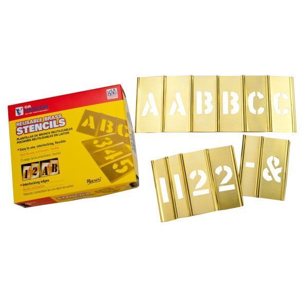 C.H. Hanson Interlocking, Brass Stencil Set, 5", 77pcs 10115