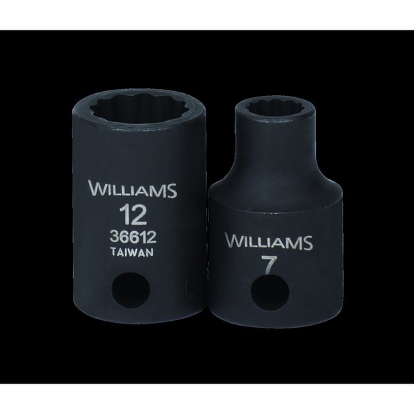 Williams 3/8" Drive Impact Socket Black Industrial 36616
