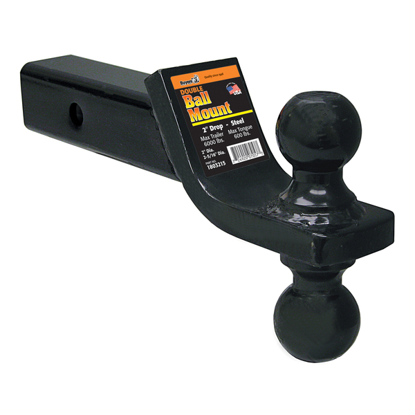Buyers Products Towing Ball Mount With Dual Black Balls - 2 Inch And 2-5/16 Inch Balls 1803215