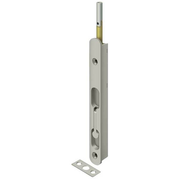 Deltana Extension Flush Bolt, Solid Brass Satin Nickel 18" 18EFBZ15