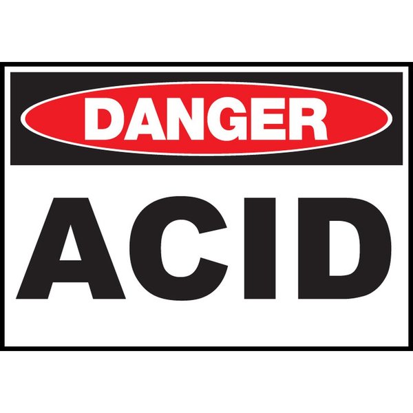 Zing Sign, Danger Acid, 10x14", Aluminum 2971A