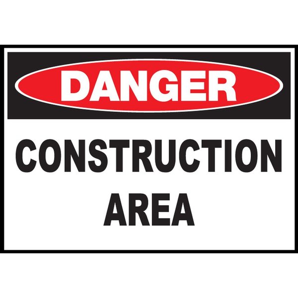 Zing Sign, Danger Construction Area, 7x10", PL 1972