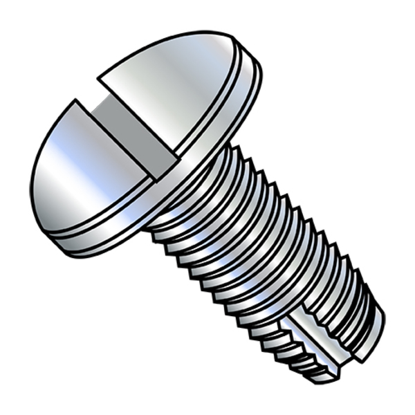 Zoro Select Sheet Metal Screw, #8-32 x 3/8 in, Zinc Plated Pan Head Slotted Drive, 10000 PK 08061SP