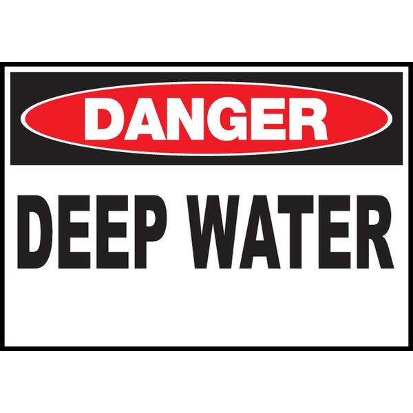 Zing Sign, Danger Deep Water, 10x14", Plastic, 20005 20005