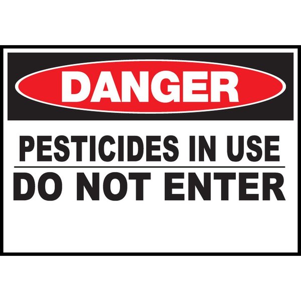 Zing Sign, Danger Pesticides In Use, 10x14", PL 20009