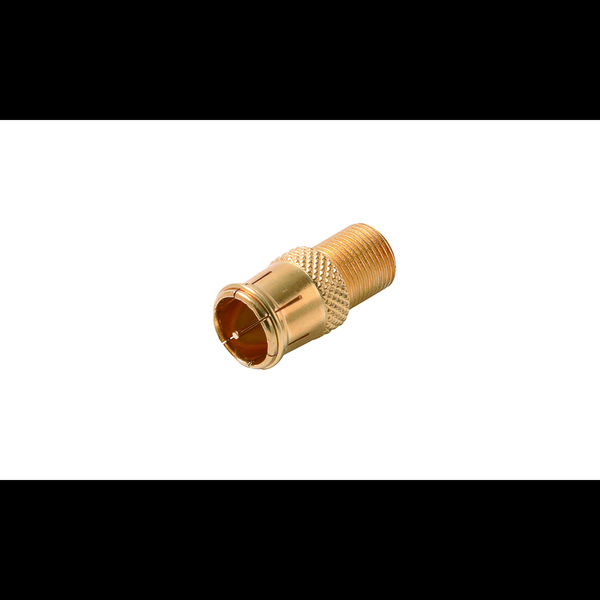 Steren F Jack to F Quick Plug Coax Adapter Gold 200-104